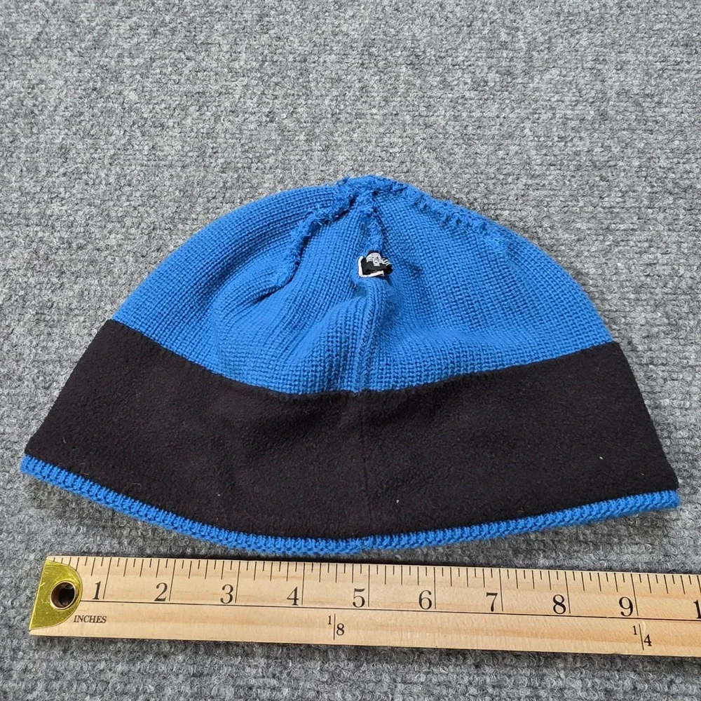 The North Face Youth‎ Junior Beanie Hat Blue Black Knit One Size